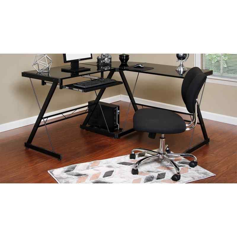 Hudnall Glass L-Shape Desk