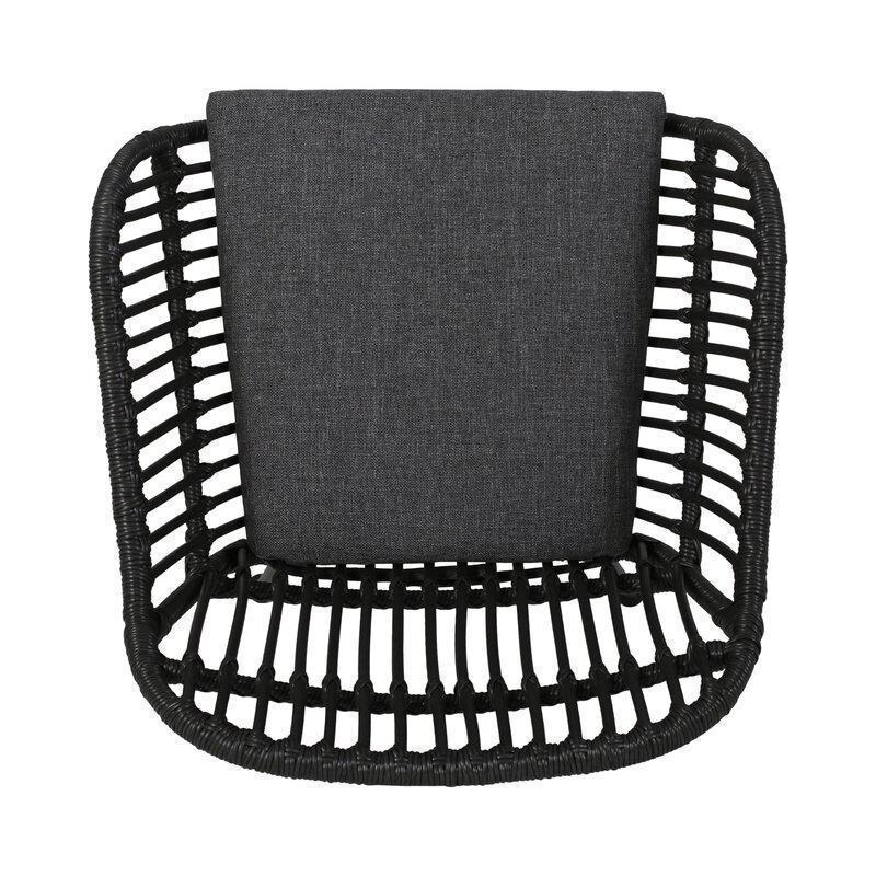 Maspeth Outdoor Woven Patio Chair with Cushion
