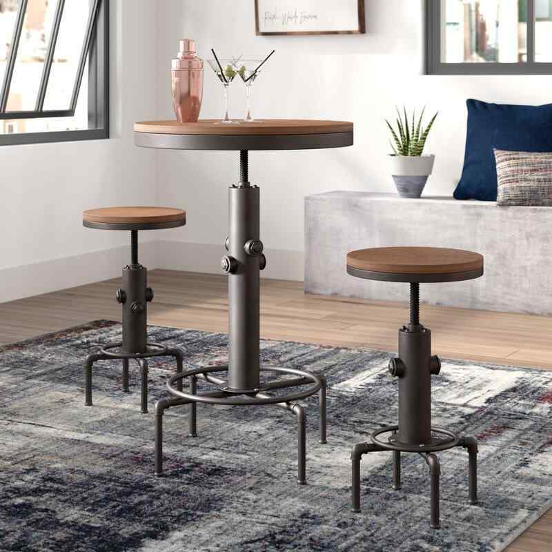 Carmona 3 Piece Adjustable Pub Table Set