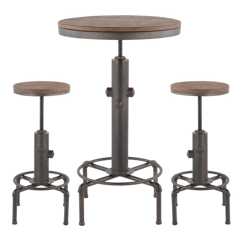 Carmona 3 Piece Adjustable Pub Table Set