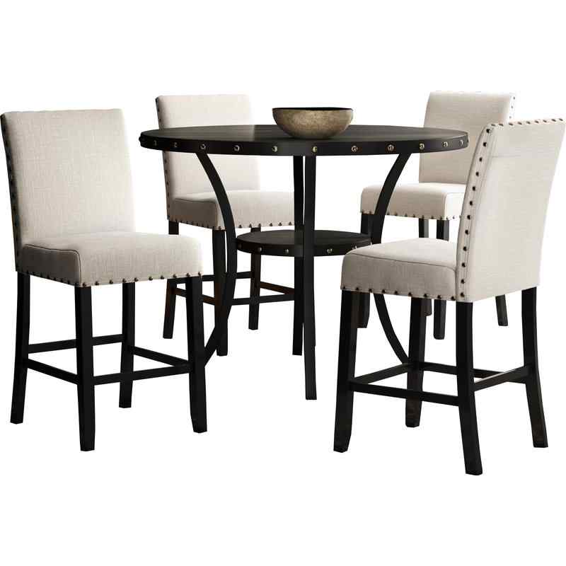 Haysi Espresso Wood 5 Piece Dining Set