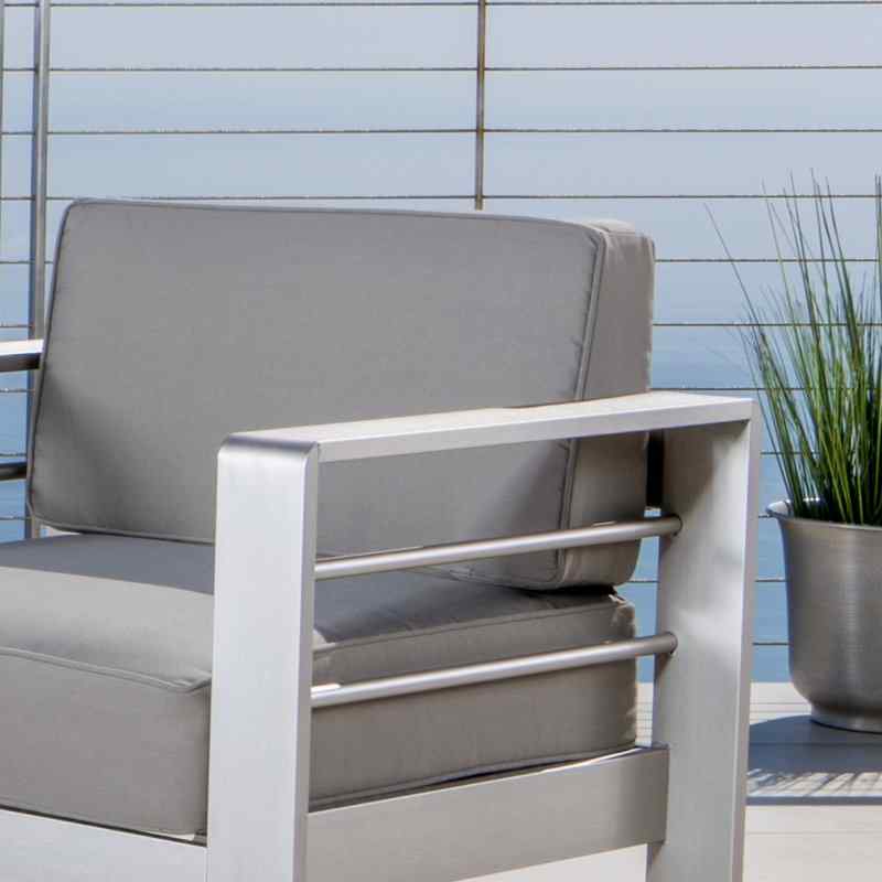 Royalston Outdoor Aluminum Arm Chair with Cushion